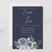 Moderne marineslag en babyblauw, klassieke bruilof kaart (Voorkant)