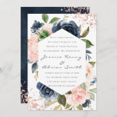 Moderne marineslag en bloedige Waterverf bruiloft Kaart (Voorkant / Achterkant)