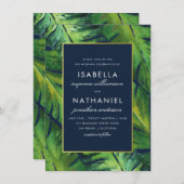 Moderne marineslag en groene tropische springbonne kaart (Voorkant / Achterkant)