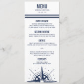 Moderne marineslag en witte bruinkompas menu (Voorkant)