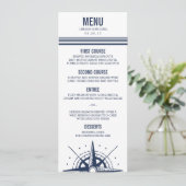 Moderne marineslag en witte bruinkompas menu (Staand voorkant)