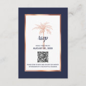 Moderne marineslag goudpalm Roos RSVP Kaartje (Voorkant)