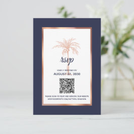 Moderne marineslag goudpalm Roos RSVP Kaartje
