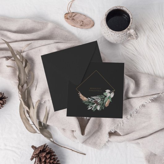 Moderne marineslagige kerst Geometrische adem Feestdagenkaart