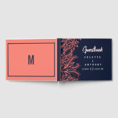 Moderne marinesnoorse blauwe koraalzomer gastenboek (Volledig)