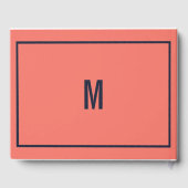 Moderne marinesnoorse blauwe koraalzomer gastenboek (Achterkant)