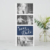 Moderne marinesolfbruinbruinbruistoetfoto bewaart  save the date (Staand voorkant)