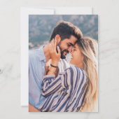 Moderne marinesonblauw-goudfotoweddenschap kaart (Achterkant)