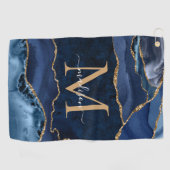 Moderne marinesonroge goudglitter geode monogram golfhanddoek (Horizontaal)