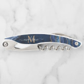 Moderne marinesonroge goudglitter geode monogram kurkentrekker (Voorkant)