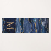 Moderne marinesonroge goudglitter geode monogram yogamat (Voorkant (horizontaal))