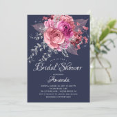 Moderne marinesroze en zilver Vrijgezellenfeest Kaart (Staand voorkant)