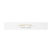 Moderne marinesultair Gold Script Minimal Wedding Uitnodigingen Wikkel (Vlak)