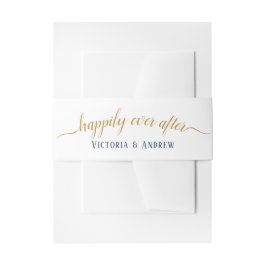Moderne marinesultair Gold Script Minimal Wedding Uitnodigingen Wikkel