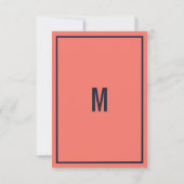 Moderne marinesurale blauwe koraalzomerbloem RSVP (Achterkant)