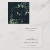 Moderne marinevaarde groene leafy tropische olievl vierkante visitekaartje (Voorkant / Achterkant)