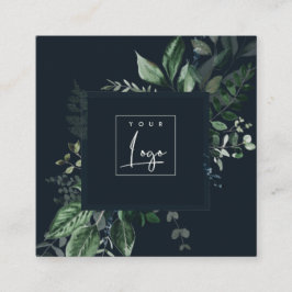 Moderne marinevaarde groene leafy tropische olievl vierkante visitekaartje