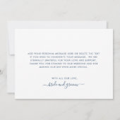 Moderne marineverbinding blauw Waterverf Bedankkaart (Achterkant)