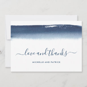 Moderne marineverbinding blauw Waterverf Bedankkaart