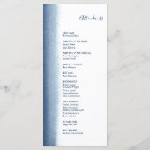 Moderne marineverbinding blauw Waterverf Programmakaart (Achterkant)