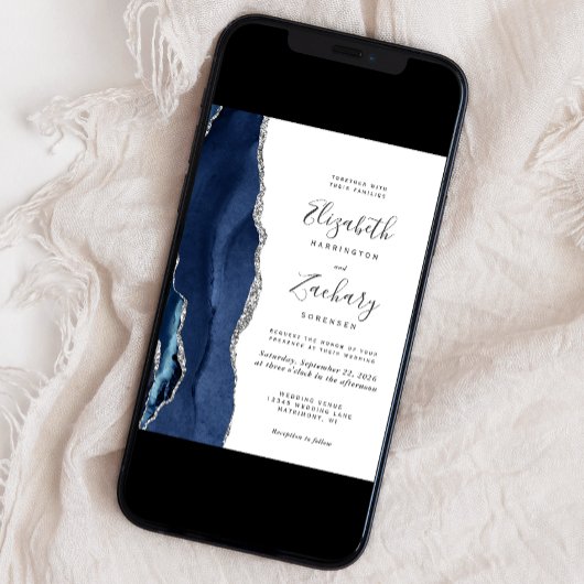 Moderne marineverbinding blauw zilver kaart