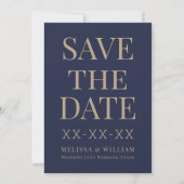 Moderne marineverbinding save the date (Voorkant)