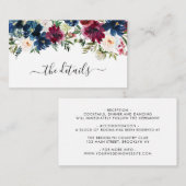 Moderne marineverbindingen met blauw Bourgogne Informatiekaartje (Voorkant / Achterkant)