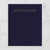 Moderne marinevlek Blue Gold Budget Wedding Invite (Achterkant)