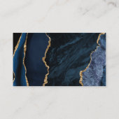 Moderne marinewebsite Blue Gold Agate Wedding Informatiekaartje (Achterkant)