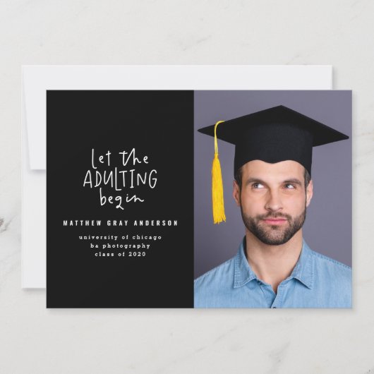 Moderne markeerpen die foto-afstuderen toevoegen aankondiging (Voorkant)