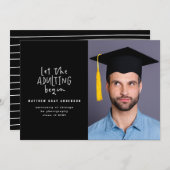 Moderne markeerpen die foto-afstuderen toevoegen aankondiging (Voorkant / Achterkant)