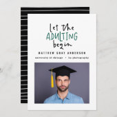 Moderne markeerpen die foto-afstuderen toevoegen aankondiging (Voorkant / Achterkant)