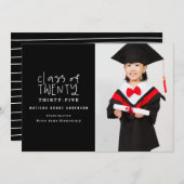 Moderne markeerpenklasse van foto-afstuderen aankondiging (Voorkant / Achterkant)