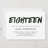 Moderne marker Black en White, achttiende verjaard Kaart (Voorkant)
