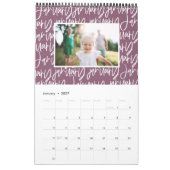 Moderne marker pen foto script regenboog kalender (Jan 2027)