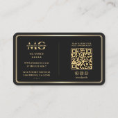 Moderne Marketing Elegant Zwart Goud Lijst Rand Visitekaartje (Achterkant)