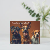 Moderne Marketing Postkaart voor Honden Uitlaters  (Staand voorkant)