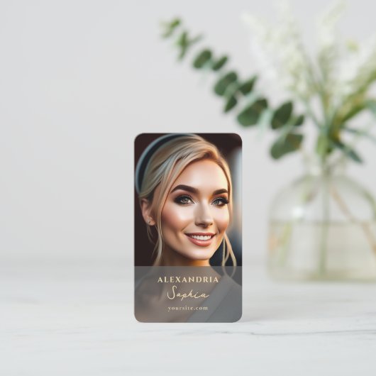 Moderne Marketing Professionele Foto Zwart Visitekaartje (Staand voorkant)