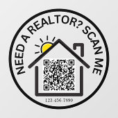 Moderne Marketing QR-code Ruitsticker voor Makelaa Raamsticker (Vel)