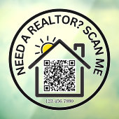 Moderne Marketing QR-Code Ruitsticker voor Vastgoe Raamsticker (Vel 3)