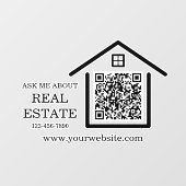 Moderne Marketing QR-code voor onroerend goed Raamsticker (Vel)