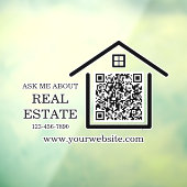 Moderne Marketing QR-code voor onroerend goed Raamsticker (Vel 3)