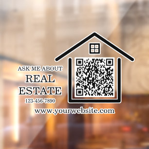 Moderne Marketing QR-code voor onroerend goed Raamsticker