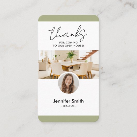 Moderne Marketing QR-code voor Vastgoed Foto Visitekaartje (Voorkant)