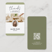 Moderne Marketing QR-code voor Vastgoed Foto Visitekaartje (Voorkant / Achterkant)