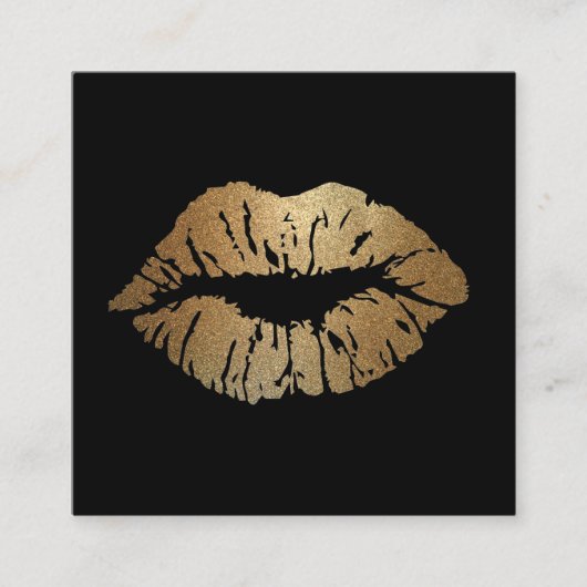 Moderne marktartiesten Gold Lips Vierkante Visitekaartje (Voorkant)