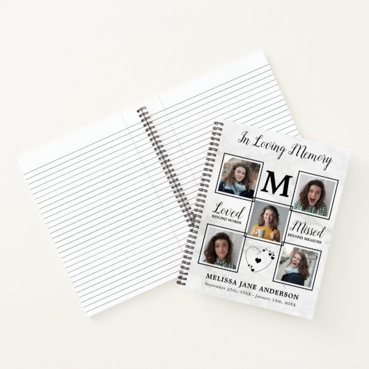 Moderne marmer 5 Photo Budget Funeral GuestBook Notitieboek (Binnen)
