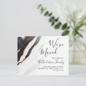 Moderne Marmer Abstracte Bewegende Aankondiging Briefkaart (Staand voorkant)