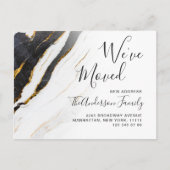 Moderne Marmer Abstracte Bewegende Aankondiging Briefkaart (Voorkant)