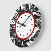Moderne marmer Black en White Trendy Grote Klok (Hoek)